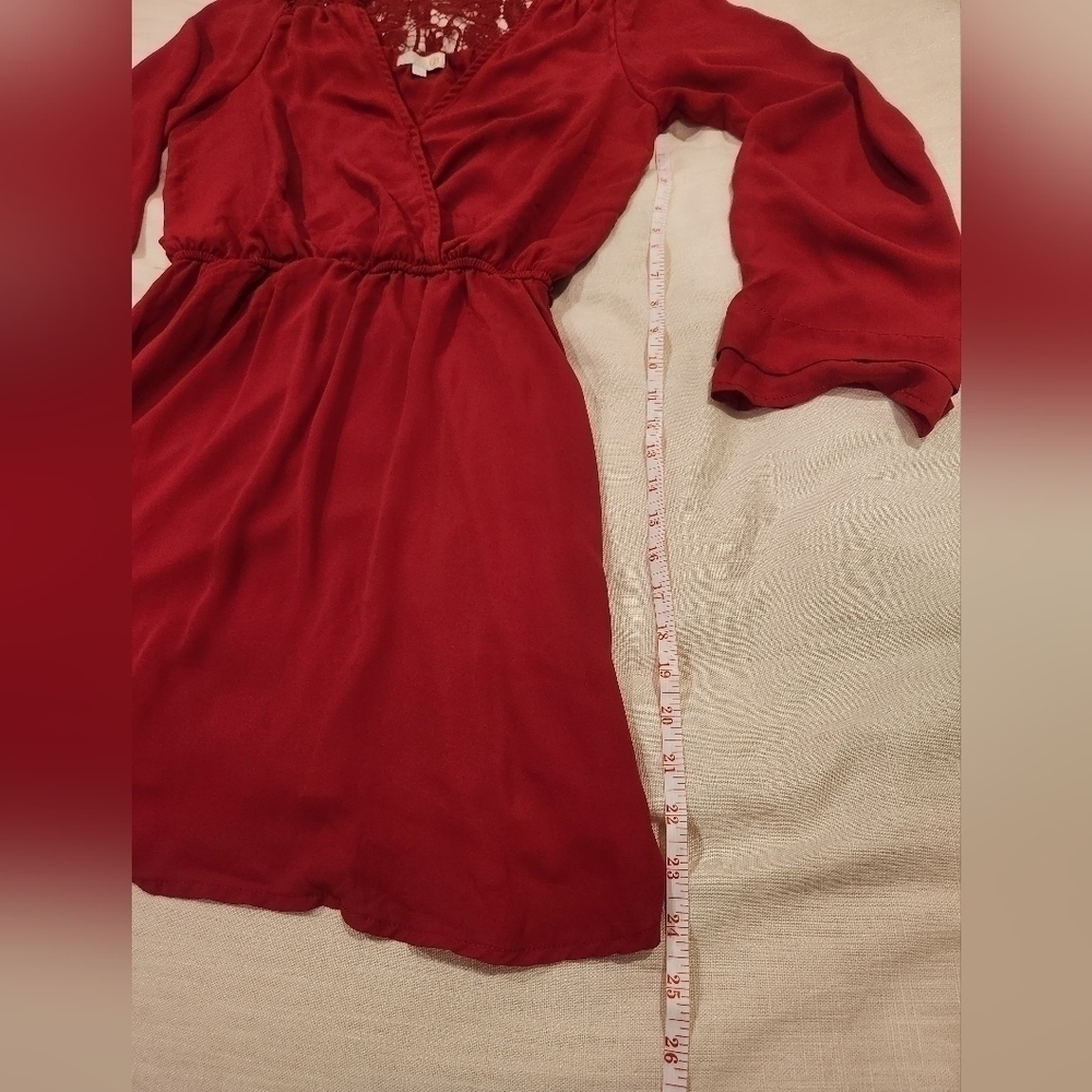 Gb rust red orange bell sleeve dress Size large - Picture 7 of 8